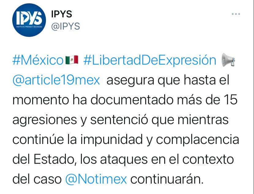 Más de 160 organizaciones, colectivos y medios respaldan el trabajo de Artículo 19