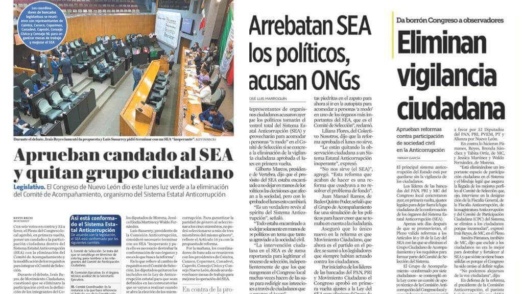 Es nula la lucha contra la corrupción en Nuevo León